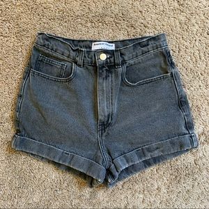 Black faded American Apparel Denim Shorts